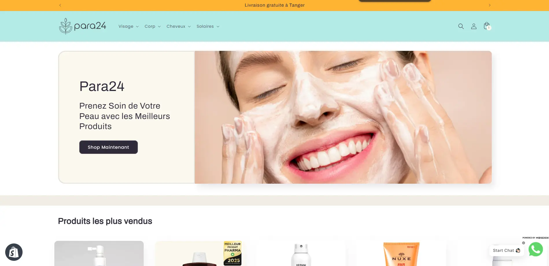 Creating Para24 Online Skincare Store in Morocco